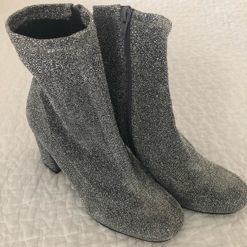 X2b silver shimmer ankle boots